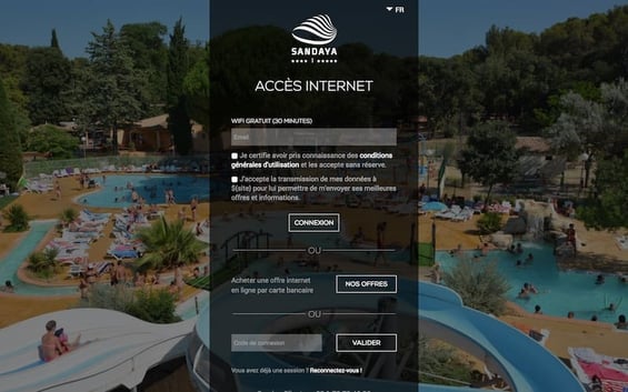 Portail WiFi pour l'hôtellerie de plein air - Sandaya