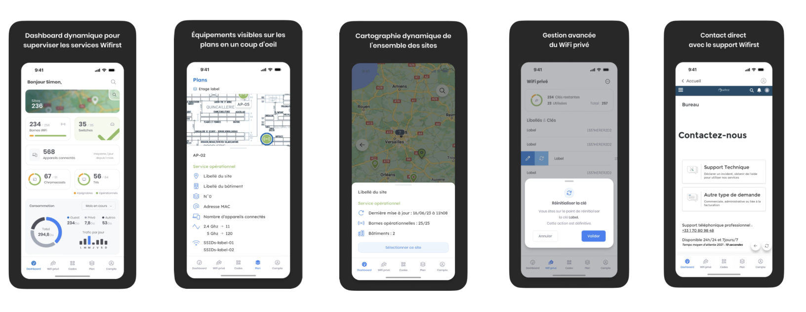 Interface Wifirst Center : dashboard de supervision du réseau Carrefour
