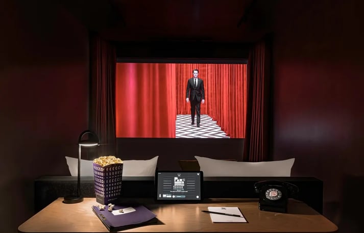 In-room cinema experience at Hotel Paradiso