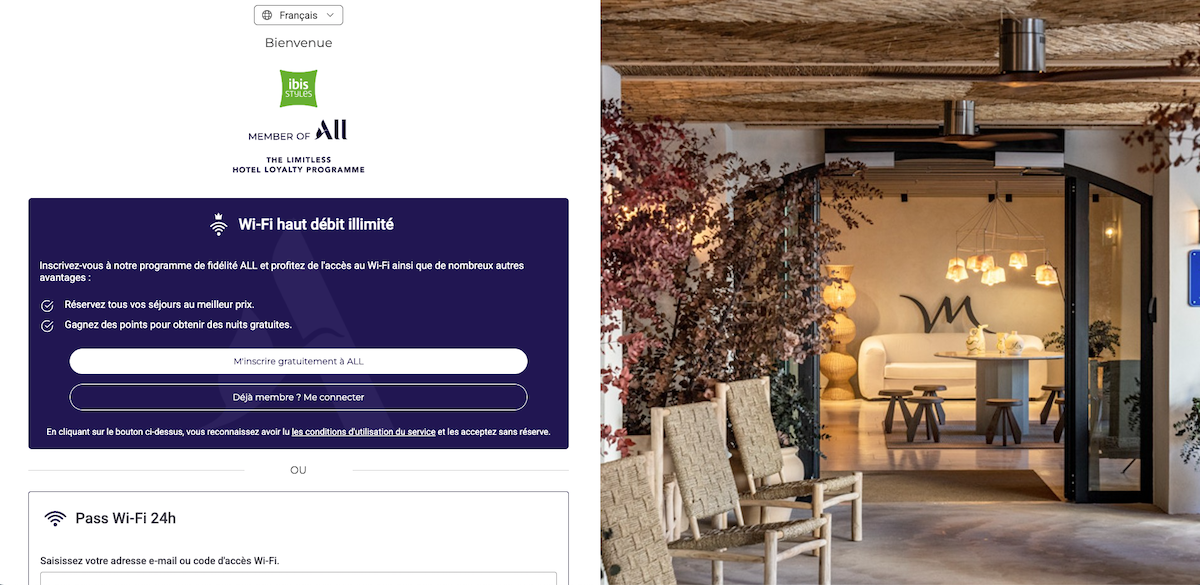 Captive portal Accor